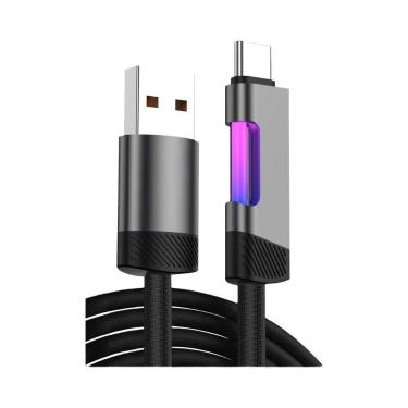 Imagem de Cabo USB Tipo C De Carregamento Rápido 100W 6A Com Luz Ambiente RGB Pa