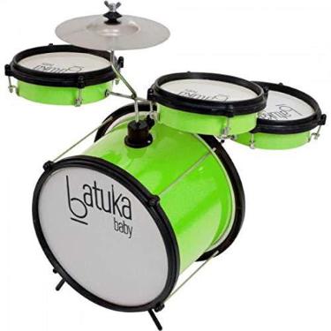 Imagem de Bateria Baby Verde Citrico - Bumbo 10", Tom E Caixa 06" Corpo De Abs