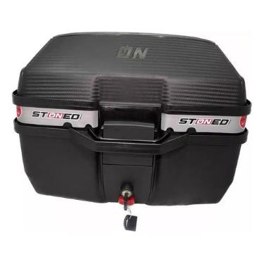 Imagem de Bau Moto Bauleto Stoned 35 Litros C/Base Universal Traseiro Faixa Cinza