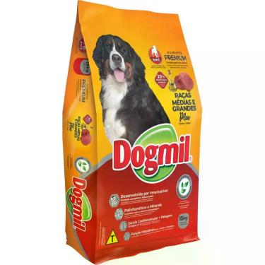 Imagem de Ração caes dogmil plus raças medias e gdes premium 22% 15kg - DOGMIL P