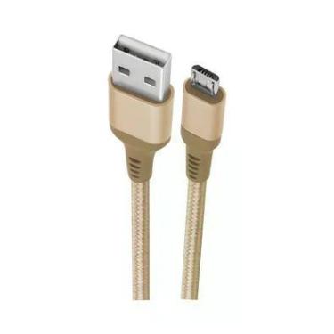 Imagem de Cabo Micro USB Geonav, Nylon Trançado, 1mt, Dourado, Esmigo