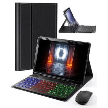 Imagem de Capa com teclado para tablet Tab A9+ Plus 27.9 cm Samsung Galaxy Tab A9+ 2023 11 polegadas Dazzle Magic suporte de lápis embutido com mouse preto (SM-X210/X215/X216/X218)