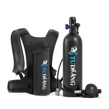 Imagem de TUDIVING-2L tanque de mergulho subaquático com 25-30 minutos de respiração, cilindro de mergulho portátil, conjunto de mergulho para mergulho (S700Plus B1 Black)