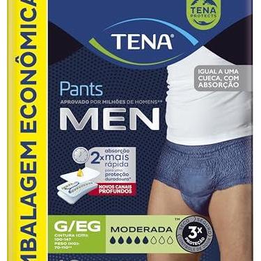 Imagem de Tena Pants Men, Cueca Descartável para Incontinência Urinária, Azul Marinho, G/EG - 16 unidades