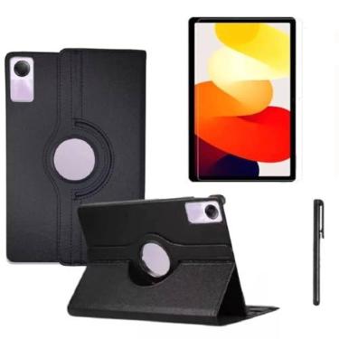 Imagem de Capa Case Giratoria para Tablet Redmi Pad SE (11Pol) + Película de Vidro Temperado 9H + Caneta Touch - Phone Palace