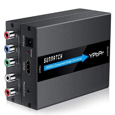 Imagem de SUNNATCH Conversor HDMI para componente com função scaler, conversor HDMI para RGB YPbPr 5RCA 1080p, adaptador de saída HDTV em componente YPbPr (alumínio)