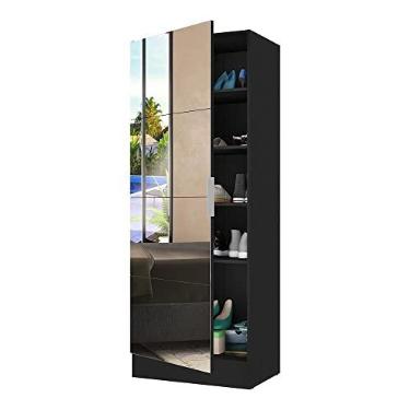 Imagem de Sapateira 1 Porta com Espelho Jade Plus Multimóveis V6007 Preta