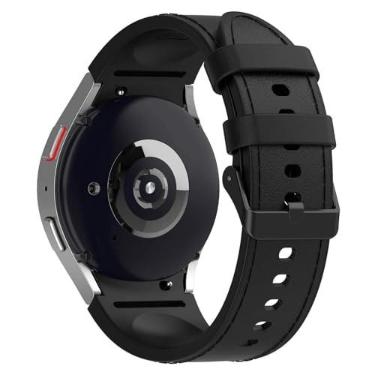 Imagem de Pulseira Couro Hibrido LTIMPORTS compativel com Galaxy Watch 7, Galaxy Watch 6, Galaxy Watch 5, Galaxy Watch 4 e Galaxy Watch FE (Preto)