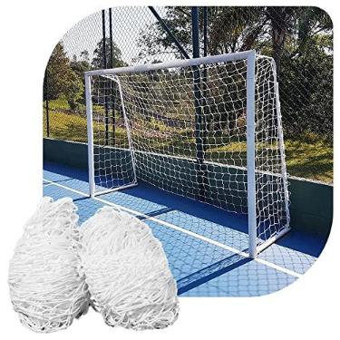 Imagem de Par de Rede Trave de Gol Futsal Fio 4mm Nylon Futebol de Salão