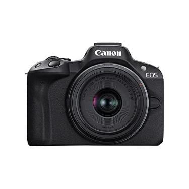 Imagem de Canon A câmera sem espelho EOS R50 RF-S18-45 mm F4.5-6.3 é um kit de lentes STM, sensor CMOS de 24,2 megapixels (APS-C), vídeo 4K, câmera híbrida, foto e vídeo, vlogging, criador de conteúdo, montagem
