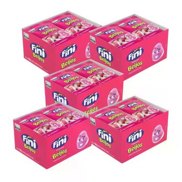 Imagem de Kit Mini Bala De Gelatina Beijos Fini - 5 Caixas 180g