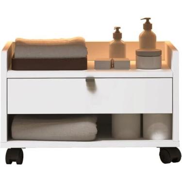 Imagem de JM3 Moveis Gabinete Prisma Armário De chão Organizador Para Banheiro Com 1 Gaveta - JM3 Moveis (Branco)