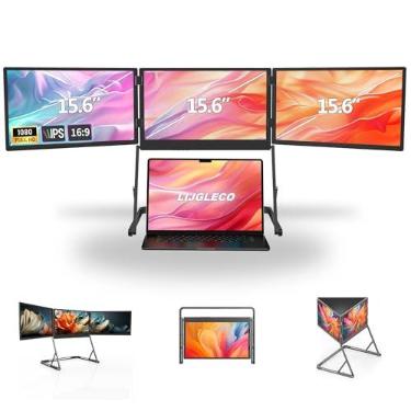 Imagem de LIJGLECO Extensor De Tela Para Laptop, Monitor Triplo Portátil Dobrável Fhd 15,6" 1080P Ips, Hdmi/Usb-C Plug And Play Windows, Mac, Android, Switch, Ps5
