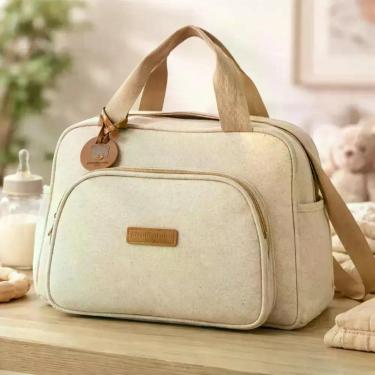 Imagem de bolsa maternidade passeio maternidade pirulitando, 30x25x10, Cinza, po