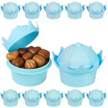 Imagem de 5 Potes de Coroa Azul Princesas para Sacola Supresa Doces e Decoração 