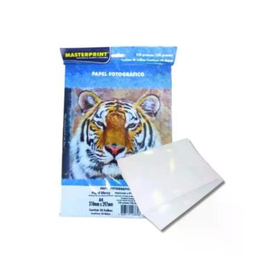 Imagem de Papel Fotográfico 230g A4 Glossy Masterprint para InkJet Pacote 50 Fol