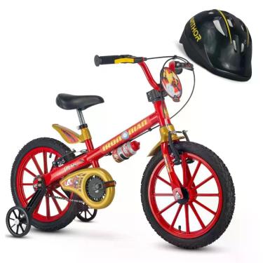Imagem de Bicicleta Infantil Aro 16 Homem de Ferro Marvel com Capacete Preto Nat