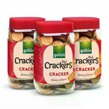 Imagem de kit 3 Biscoitos Aperitivo MINI CRACKERS GULLóN 350g