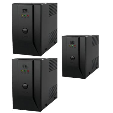 Imagem de 3 Nobreak Home Weg 600va 300w Bivolt Preto 6 tomadas, Bivolt