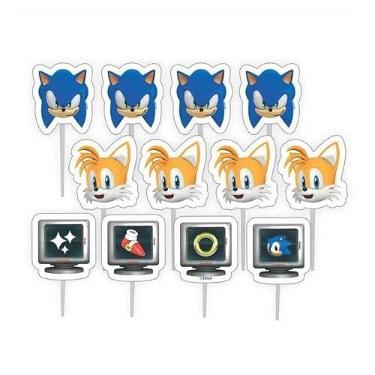 Imagem de Topper Docinho Sonic em Eva Decoração Festa de Aniversário Infantil