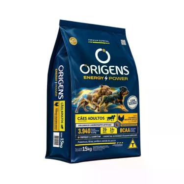 Imagem de Ração Origens Energy Power Cães Adultos Sabor Frango e Batata Doce 15k