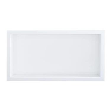 Imagem de Nicho em Porcelanato para Banheiro - (Branco) 60x30x8 cm, Resistente à Ferrugem, Moderno, Montagem em Parede