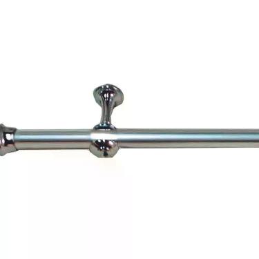 Imagem de Kit Varão Simples Para Cortina 2,00m Vilela Metalizado 100% Ferro - Cromado