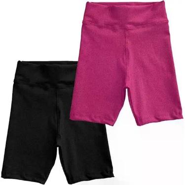 Imagem de Kit 2 Short Menina Infantil Treino Roupa Ginástica Infantil Esporte Mo