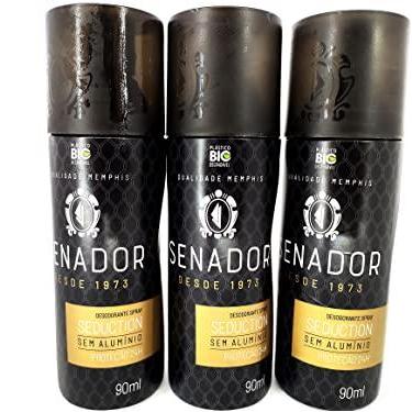 Imagem de Kit 3 Desodorante Spray Senador Seduction Sem Alumínio 90 ml