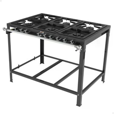 Imagem de Fogão Industrial Progás 6 Bocas A Gás Pmsd-63 G2 3 Bocas Simples E 3 Bocas Duplas Sem Forno P42662
