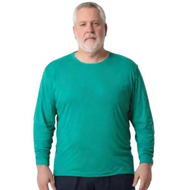 Imagem de Camisa Masculina Manga Longa Plus Size Malha Fria - Genérico, Jade, G1