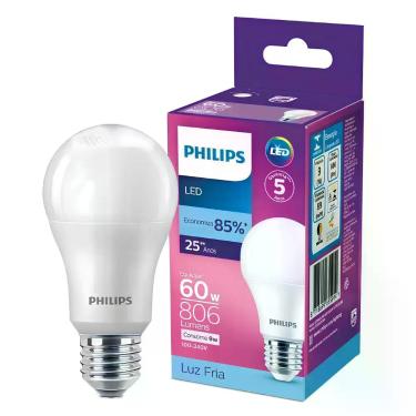 Imagem de Lampada Led Bulbo 9W 806Lm 180 Bivolt E27 Philips, Branca, 9W