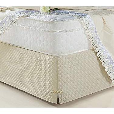 Imagem de Saia Box para Cama Casal Queen Veneza Bege