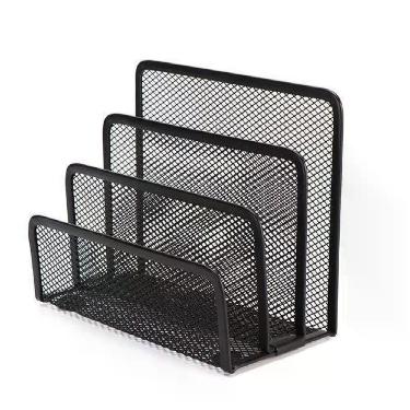 Imagem de Organizador De Mesa 3 Divisórias Em Metal Aramado Porta Documentos, Pastas E Cartas Com Design Moderno