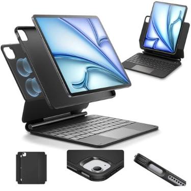 Imagem de Capa ESR para iPad Air de 11 polegadas com teclado (M3, 2025/M2, 2024) e iPad Pro 11/Air 5/4ª geração com teclado, suporte magnético, modos retrato/relevo, preta, não é compatível com Pro 11 M4