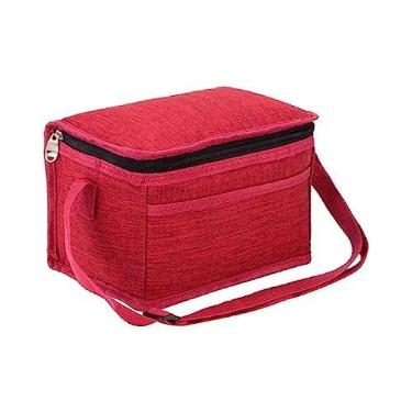 Imagem de Bolsa Térmica Porta Marmita Lancheira Bebidas Fitness Unica Cor:Vermelha
