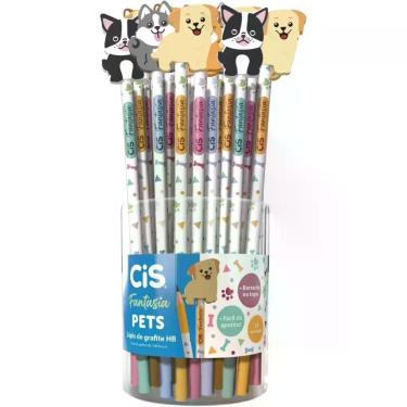 Imagem de Lapis Preto Redondo Decorado CIS PETS 4 Modelos - Sertic