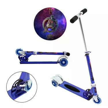 Imagem de Patinete Scooter Marvel Vingadores Infantil Azul de Alumínio - DM Radi