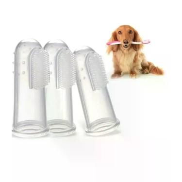 Imagem de Escova Dental Pet Dedal Em Silicone Patch 3 Unidades - Pet Brush