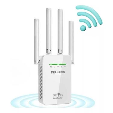 Imagem de Potência Em Branco: Repetidor Wifi 2800M 4 Antenas E - Dk