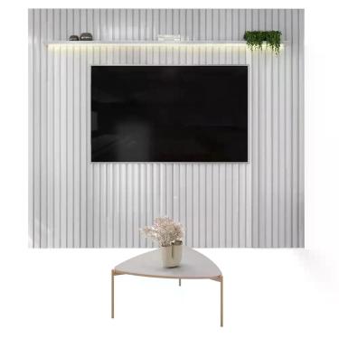 Imagem de Painel Para TV Trento 275 Ripado Bali LED com Mesa de centro Lina-Dj M