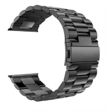 Imagem de Pulseira Aço Inoxidavel (PRETA) Para Smartwatch Haylou RS5 / Haylou RS3 / RT RT 2 / QCY GTS8 GTS7 / QCY GTR