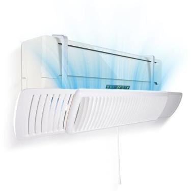 Imagem de YANWEI Defletor de ar condicionado, persianas retráteis ajustáveis adequadas para mini sistema de aquecimento AC/Split, melhora a circulação de resfriamento e aquecimento, compatível com
