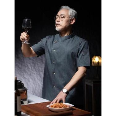 Imagem de Uniforme De Chef Unissex Em Malha Respirável, Camisa De Cozinha De Man