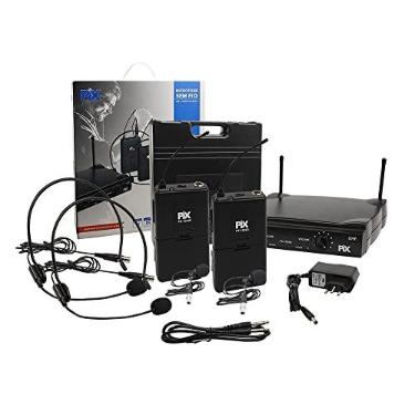 Imagem de Microfone Sem Fio Com Receptor e 2 Microfones de Headset/Lapela 595,10 632,10 Mhz