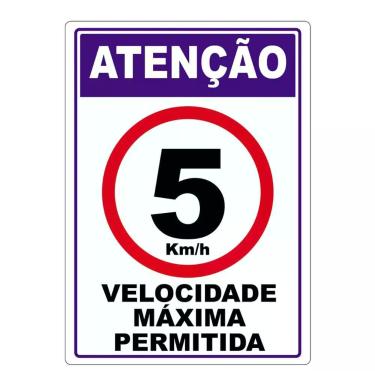 Imagem de Velocidade Máxima Permitida Adesivo 5Km Por Hora Vermelho