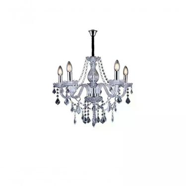 Imagem de Lustre Glam Maria Tereza Transparente 5 Braços E14 Taschibra