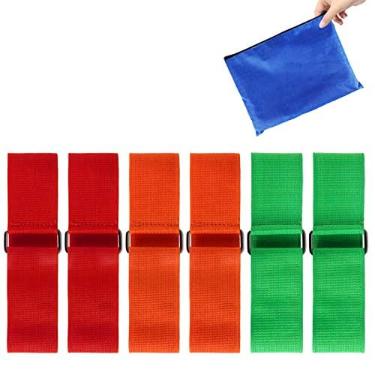 Imagem de 6 peças, 3 faixas de corrida leggings para crianças, adultos, aniversário, carnaval, festa de campo, jogos de corrida de relé de carnaval ao ar livre