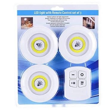 Imagem de Kit 3 Lampadas Luminaria Led Controle Sem Fio Spot Remoto 15w