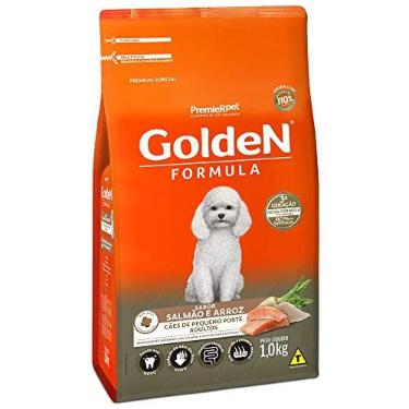 Imagem de Ração Golden Fórmula Mini Bits Para Cães Adultos De Pequeno Porte Sabor Salmão E Arroz, 15Kg Premier Pet Para Todas Pequeno Adulto,
